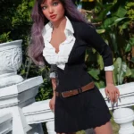 166cm 5ft5 Silicone Ample Bust Juicy Butt Purple Hair Sex Doll #SS196 Head
