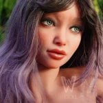 166cm 5ft5 Silicone Ample Bust Juicy Butt Purple Hair Sex Doll #SS196 Head