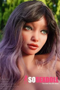 166cm 5ft5 Silicone Ample Bust Juicy Butt Purple Hair Sex Doll #SS196 Head