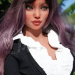 166cm 5ft5 Silicone Ample Bust Juicy Butt Purple Hair Sex Doll #SS196 Head