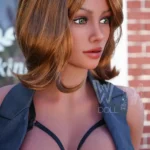 166cm 5ft5 Silicone Round Chest Willowy Frame Brown Sex Doll #SS194 Head