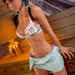 166cm 5ft5 TPE C Cup Bust Slender Black Hair Sex Doll #266 Head