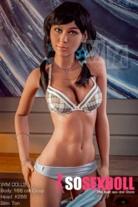 166cm 5ft5 TPE C Cup Bust Slender Black Hair Sex Doll #266 Head