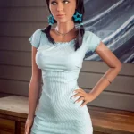 166cm 5ft5 TPE C Cup Bust Slender Black Hair Sex Doll #266 Head
