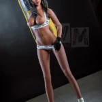 166cm 5ft5 TPE Sport Girl Athletic Body Raven Hair Sex Doll#266 Head