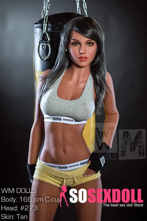 166cm 5ft5 TPE Sport Girl Athletic Body Raven Hair Sex Doll#266 Head