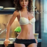 168cm 5ft5 Curly Hair Beauty Sex Dolls White Lingerie Indoor Sex Dolls