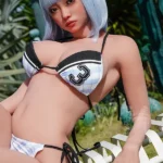 ตุ๊กตาเซ็กส์ซิลิโคนคัพ D ขนาด 175 ซม. 5f7 หน้าอกใหญ่ ผมสีน้ำเงิน #SS168 หัว