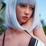 ตุ๊กตาเซ็กส์ซิลิโคนคัพ D ขนาด 175 ซม. 5f7 หน้าอกใหญ่ ผมสีน้ำเงิน #SS168 หัว