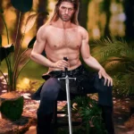 Silicone Muscular Bold Outdoor Forest Warrior Sex Doll
