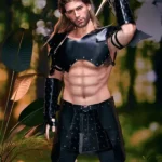 Silicone Muscular Bold Outdoor Forest Warrior Sex Doll