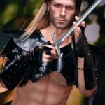 Silicone Muscular Bold Outdoor Forest Warrior Sex Doll