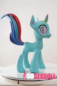 46cm 1ft5 Silicone Light Blue Castle Horse Pony Sex Doll
