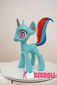 46cm 1ft5 Silicone Light Blue Castle Horse Pony Sex Doll