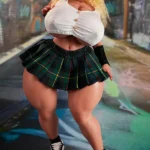 Si70cm 2ft3 Silicone Huge Bust Wide Butt Golden Hair Sex Doll
