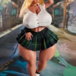 Si70cm 2ft3 Silicone Huge Bust Wide Butt Golden Hair Sex Doll