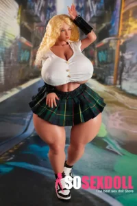 Si70cm 2ft3 Silicone Huge Bust Wide Butt Golden Hair Sex Doll