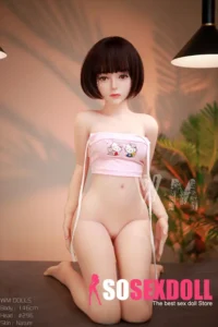 146cm 4ft8 TPE B Cup Slim Body Short Hair Sex Doll #296 Head