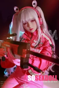 154cm 5ft1 TPE Anime Small Chest Silver Hair Sex Doll #454 Head