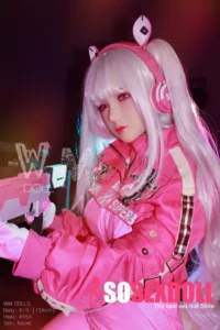 154cm 5ft1 TPE Anime Small Chest Silver Hair Sex Doll #454 Head