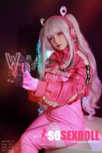 154cm 5ft1 TPE Anime Small Chest Silver Hair Sex Doll #454 Head