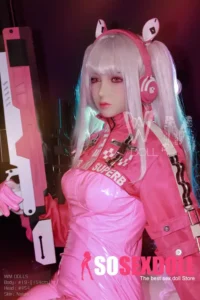 154cm 5ft1 TPE Anime Small Chest Silver Hair Sex Doll #454 Head