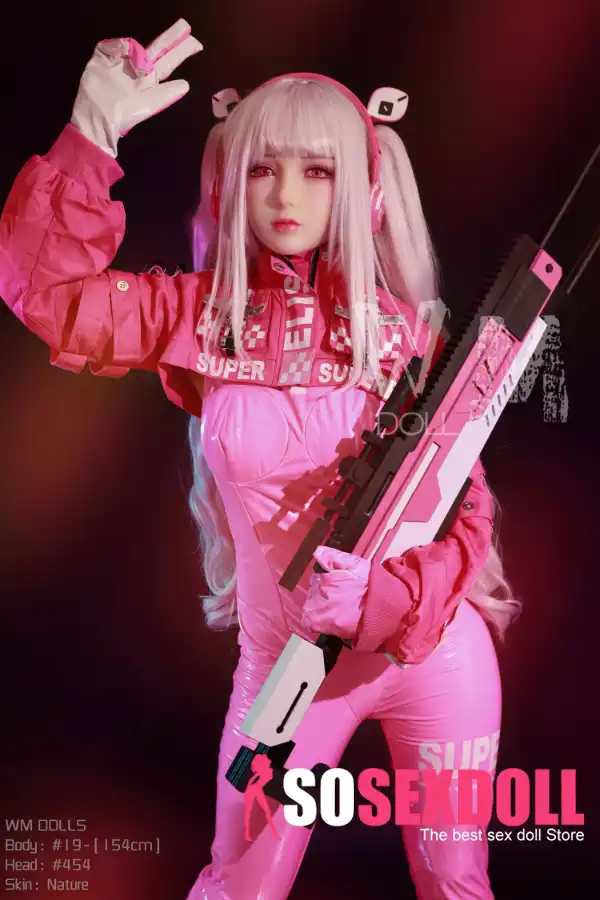 154cm 5ft1 TPE Anime Small Chest Silver Hair Sex Doll #454 Head