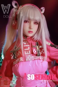 154cm 5ft1 TPE Anime Small Chest Silver Hair Sex Doll #454 Head