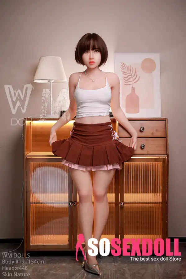 154cm 5ft1 TPE Petite Chest Slender Brunette Sex Doll #448 Head