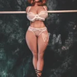 155cm 5ft1 TPE L Cup Voluptuous Auburn Sex Doll #314 Head