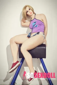 156cm 5ft2 TPE B Cup Full Hips Golden Hair Sex Doll #182 Head D