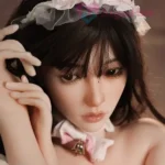 159cm 4ft9 Silicone Bunny Girl Bell Collar Black Hair Anime Sex Doll #SG6 Head in Stock (US Only)
