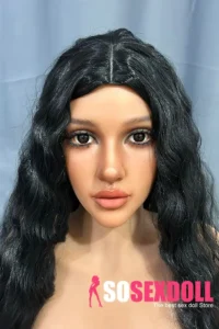 159cm 4ft9 Silicone Full Figure Dark Skin Raven Hair Sex Doll #SG5 Head in Stock (US Only)