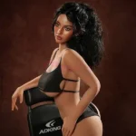 159cm 4ft9 Silicone Full Figure Dark Skin Raven Hair Sex Doll #SG5 Head in Stock (US Only)