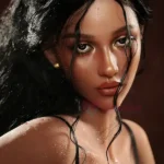 159cm 4ft9 Silicone Full Figure Dark Skin Raven Hair Sex Doll #SG5 Head in Stock (US Only)