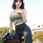 Стройная спортивная девушка, секс-кукла для отдыха на природе