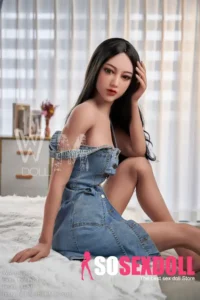 160cm 5ft2 TPE B Cup Bust Toned Figure Black Hair Sex Doll #459 Head