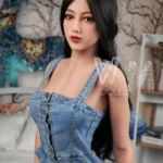 160cm 5ft2 TPE B Cup Bust Toned Figure Black Hair Sex Doll #459 Head