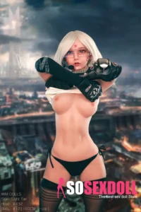 160cm 5ft2 TPE Cyberpunk B Cup Slender Sliver Hair Sex Doll #432 Head