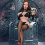 160cm 5ft2 TPE Demo Girl Busty Thick Hips Black Hair Sex Doll #443 Head