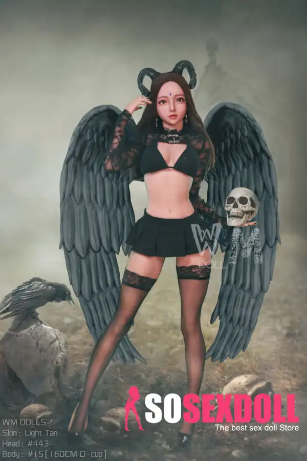 160cm 5ft2 TPE Demo Girl Busty Thick Hips Black Hair Sex Doll #443 Head