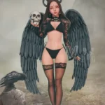 160cm 5ft2 TPE Demo Girl Busty Thick Hips Black Hair Sex Doll #443 Head