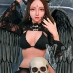 160cm 5ft2 TPE Demo Girl Busty Thick Hips Black Hair Sex Doll #443 Head