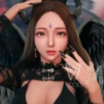 160cm 5ft2 TPE Demo Girl Busty Thick Hips Black Hair Sex Doll #443 Head