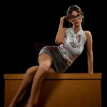 163cm 5ft3 Silicone Generous Bust Full Body Raven Hair Sex Doll #SG1 Head