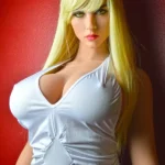 163cm 5ft3 TPE Full Bust Wide Butt Golden Hair Sex Doll #159 Head