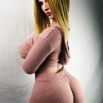 163cm 5ft3 TPE H Cup Bust Plump Ass Golden Hair Sex Doll #159 Head