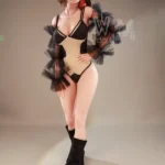 164cm 5ft4 TPE Busty Brunette Blue Eyes Temptress Sex Doll #242 Head