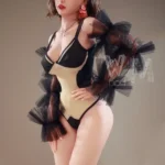 164cm 5ft4 TPE Busty Brunette Blue Eyes Temptress Sex Doll #242 Head