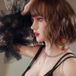 164cm 5ft4 TPE Busty Brunette Blue Eyes Temptress Sex Doll #242 Head